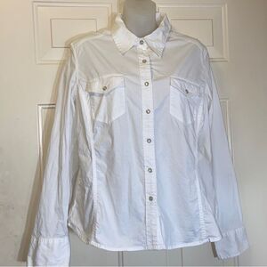 Classic Button-Up by Faded Glory Stretch Blood Size 14